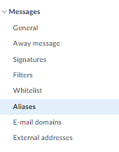 alias for sending emails: step 2