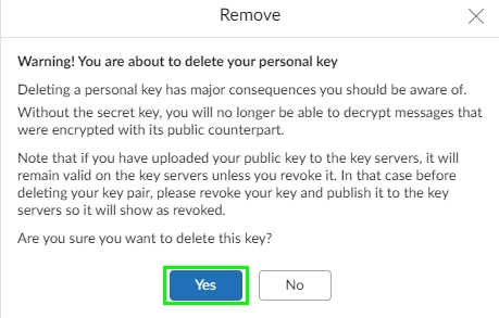 delete your openpgp key pair or personal key