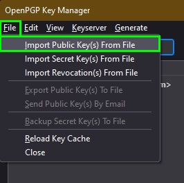import openPGP public key into thunderbird