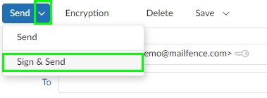 send an openpgp digitally signed email