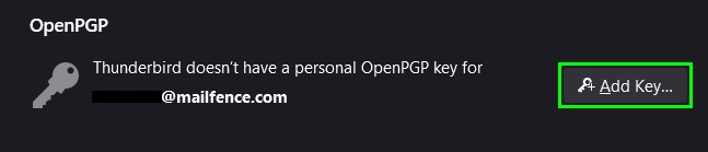 import your openPGP key pair into thunderbird