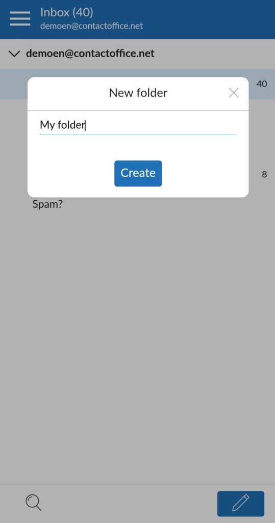 create a folder - mobile application