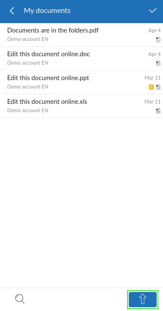 upload documents - mobile application