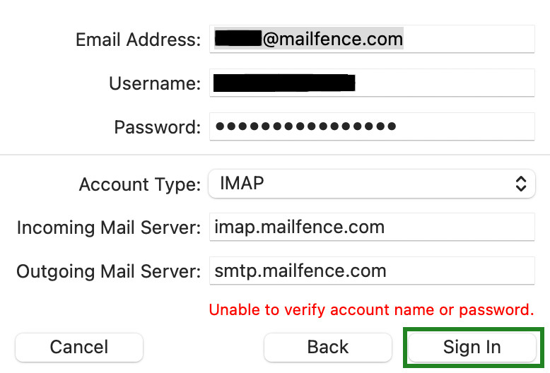 add IMAP account