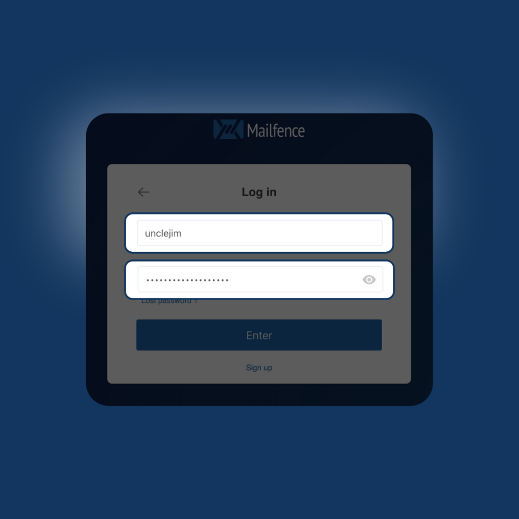 Log into your Mailfence account